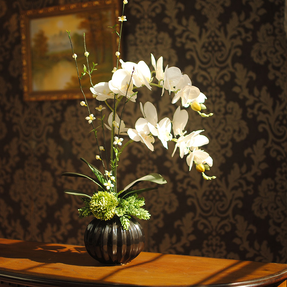 水清新中式蝴蝶蘭花藝，新中式花藝插花