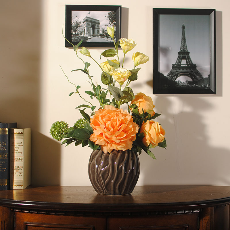 雍容牡丹桔梗插花藝術(shù)，富貴牡丹新中式花藝