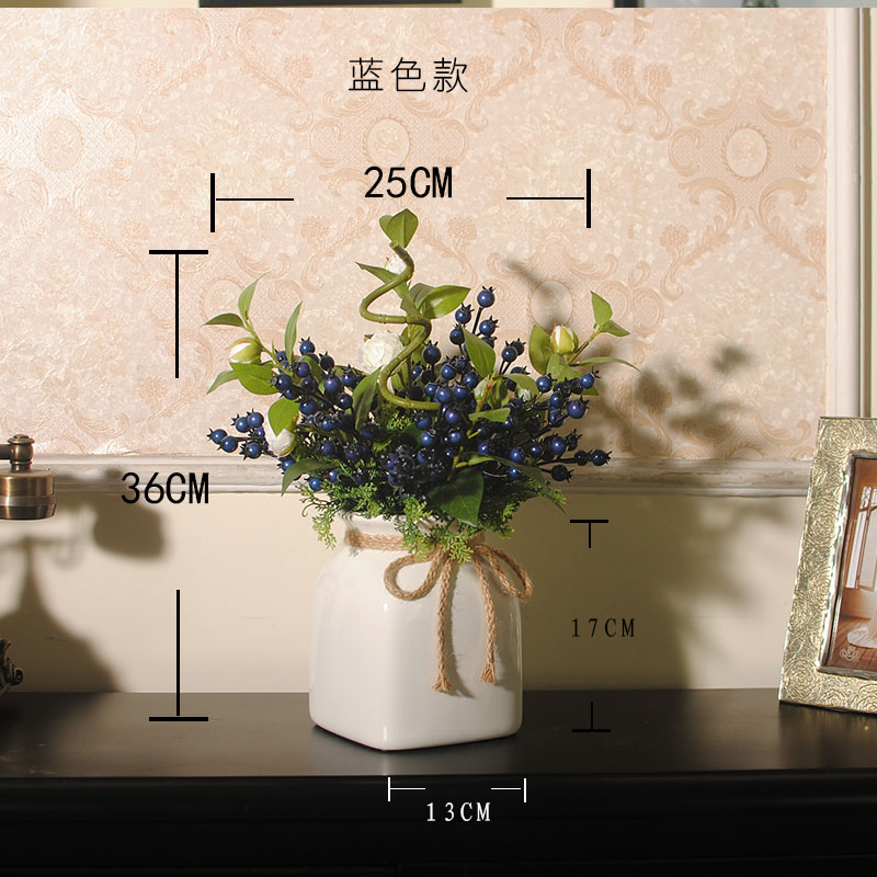 可愛漿果插花藝術(shù)，仿真茶花中式花藝