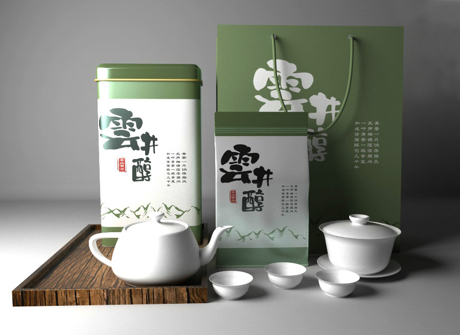 清新古樸茶葉包裝設(shè)計(jì)，簡(jiǎn)潔大氣茶葉包裝設(shè)計(jì)