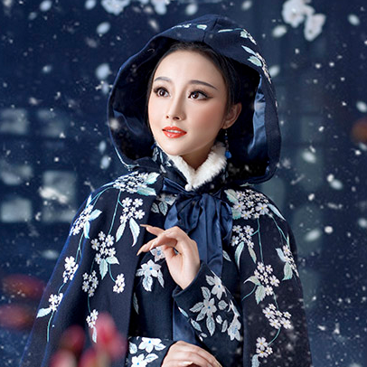 優(yōu)雅賞雪帶傘女生頭像，唯美古風真人頭像