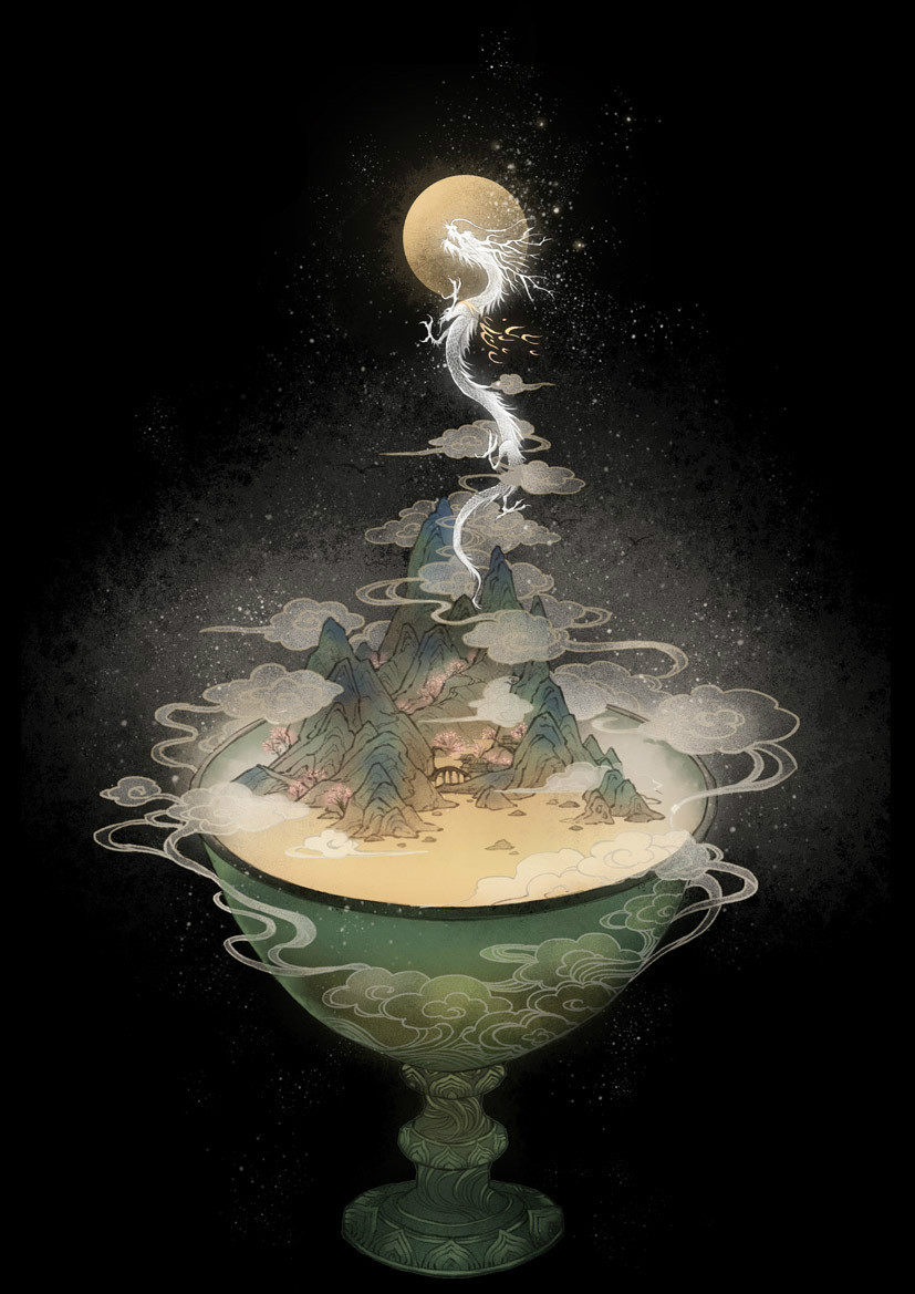 9款古風插畫，半面妝插畫合集欣賞