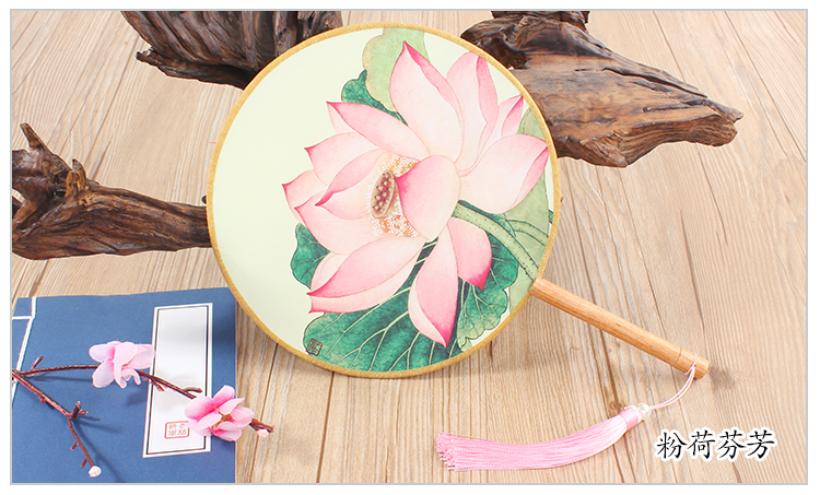 花卉圖案家佳樂文學(xué)團(tuán)扇：16款古典雙面花卉團(tuán)扇