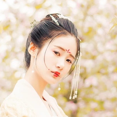 氣質(zhì)花朵帶傘女生頭像，唯美古風(fēng)真人頭像