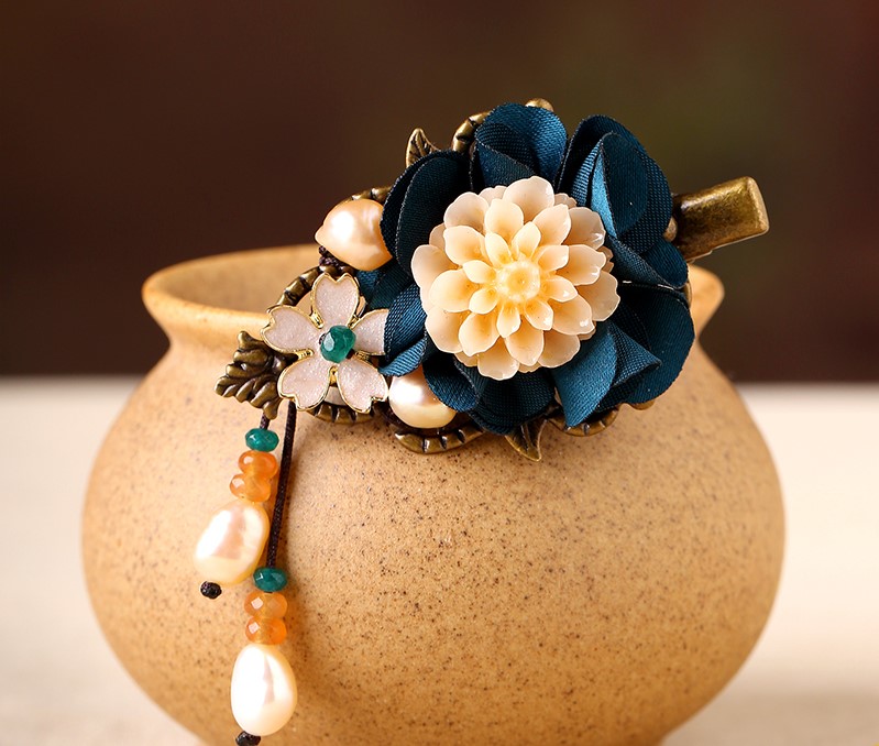 優(yōu)雅大氣發(fā)夾，唯美古風(fēng)花朵發(fā)夾頭飾