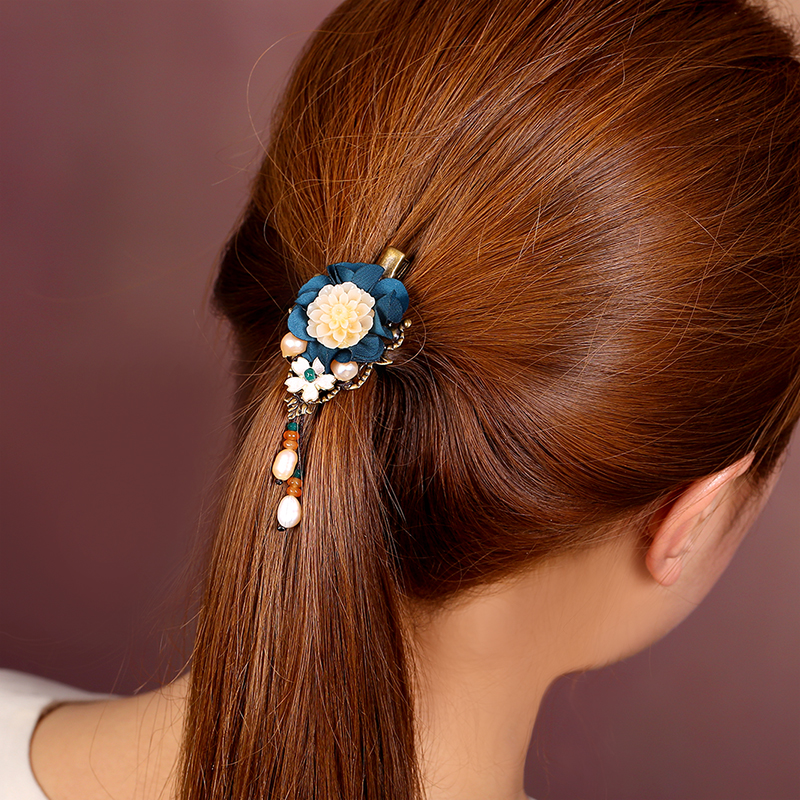 優(yōu)雅大氣發(fā)夾，唯美古風(fēng)花朵發(fā)夾頭飾