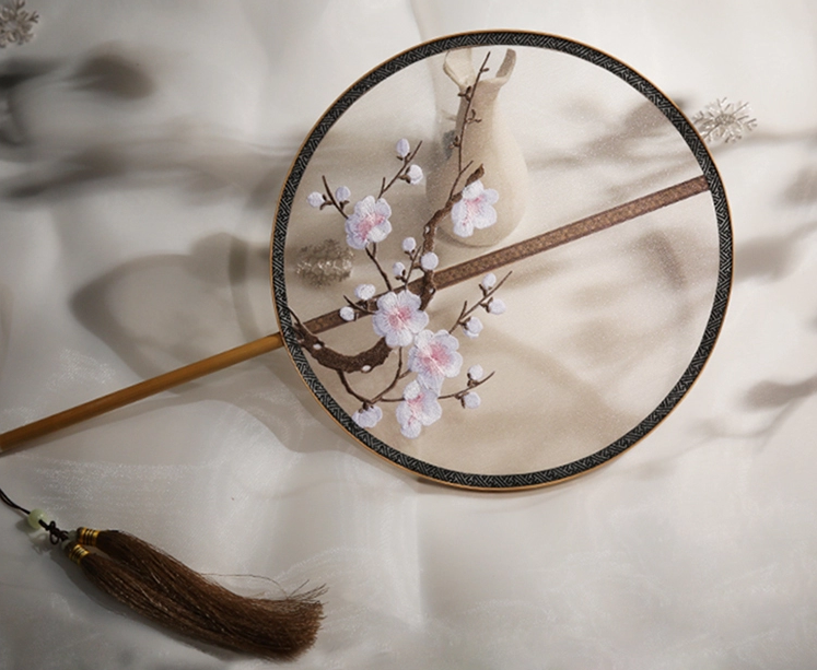 五款家佳樂文學(xué)刺繡團(tuán)扇，蘇繡繡花宮扇扇子