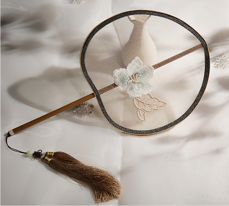 五款家佳樂文學(xué)刺繡團(tuán)扇，蘇繡繡花宮扇扇子