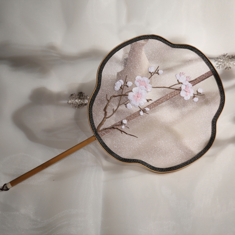 五款家佳樂文學(xué)刺繡團(tuán)扇，蘇繡繡花宮扇扇子