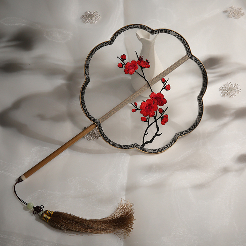 五款家佳樂文學(xué)刺繡團(tuán)扇，蘇繡繡花宮扇扇子