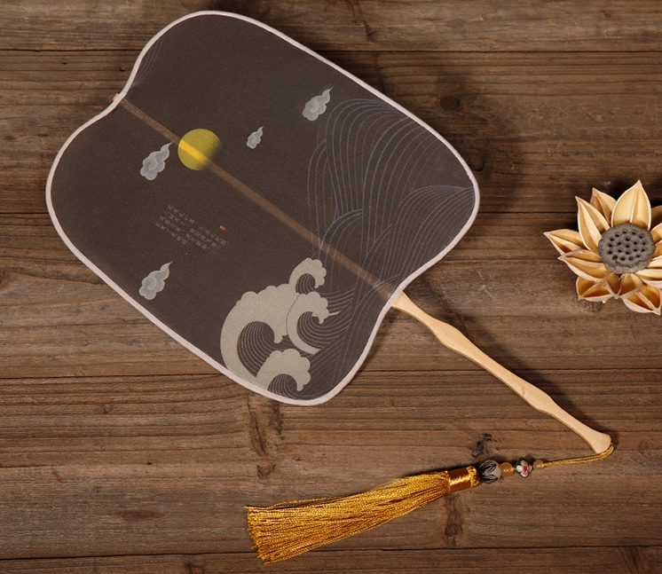 六款花式形狀團扇，家佳樂文學雙面古典扇子