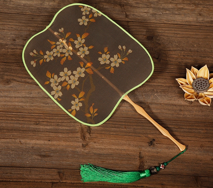 六款花式形狀團扇，家佳樂文學雙面古典扇子