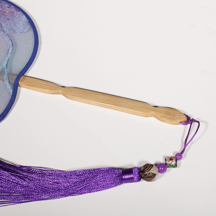 淡雅紫文藝團(tuán)扇，家佳樂文學(xué)絕美古風(fēng)扇子