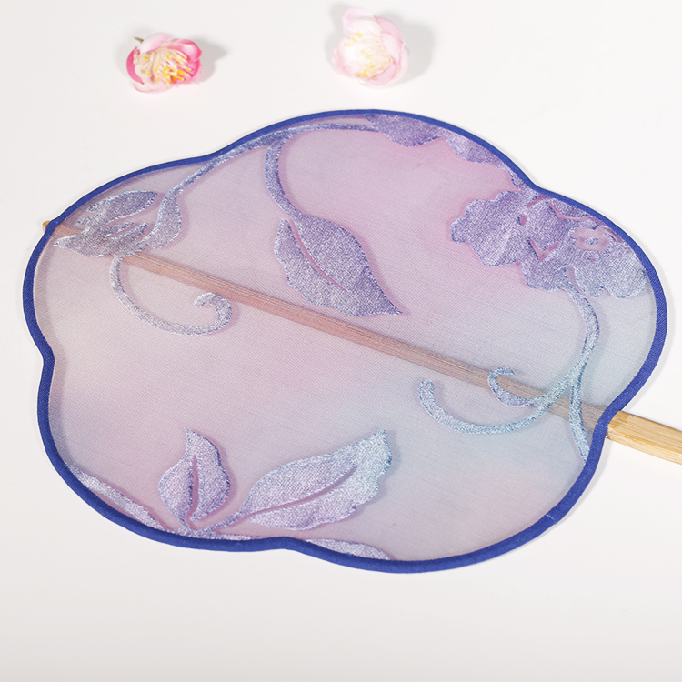 淡雅紫文藝團(tuán)扇，家佳樂文學(xué)絕美古風(fēng)扇子