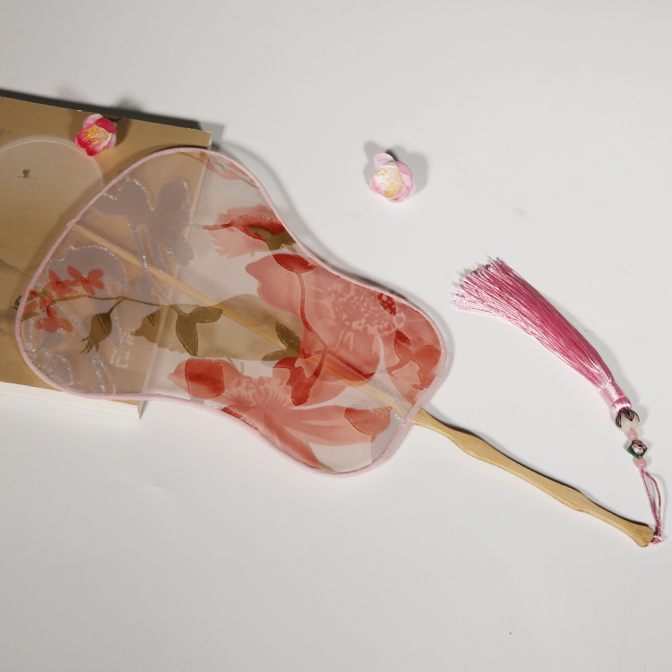 粉色清新團扇，家佳樂文學文藝古風古典扇子