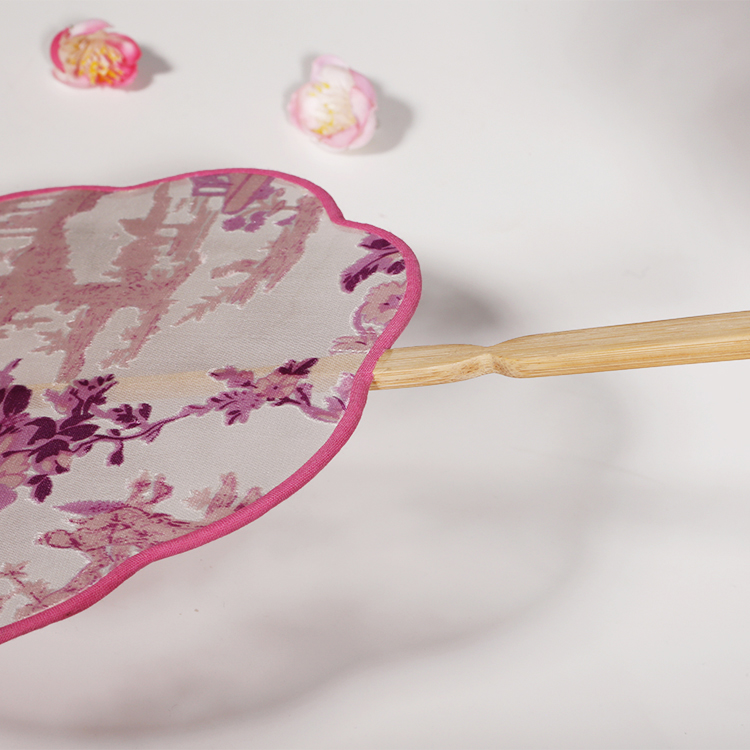 唯美粉色小清新團扇，花信復古古典扇子