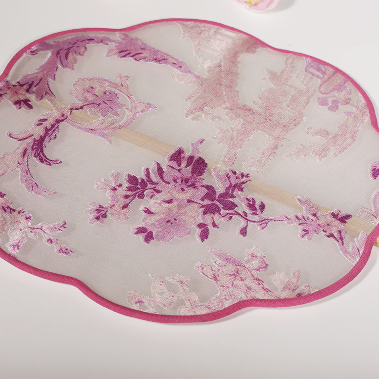 唯美粉色小清新團扇，花信復古古典扇子