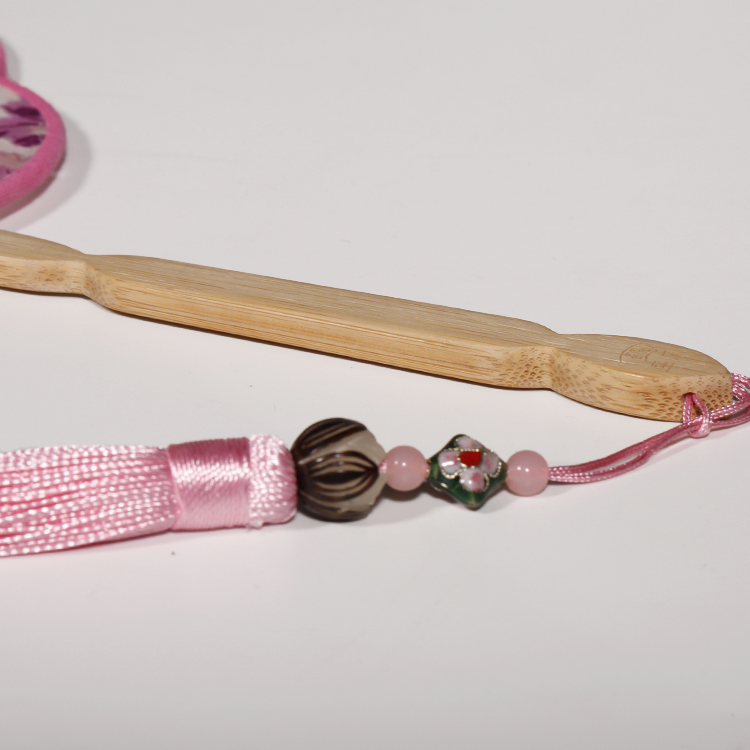 唯美粉色小清新團扇，花信復古古典扇子