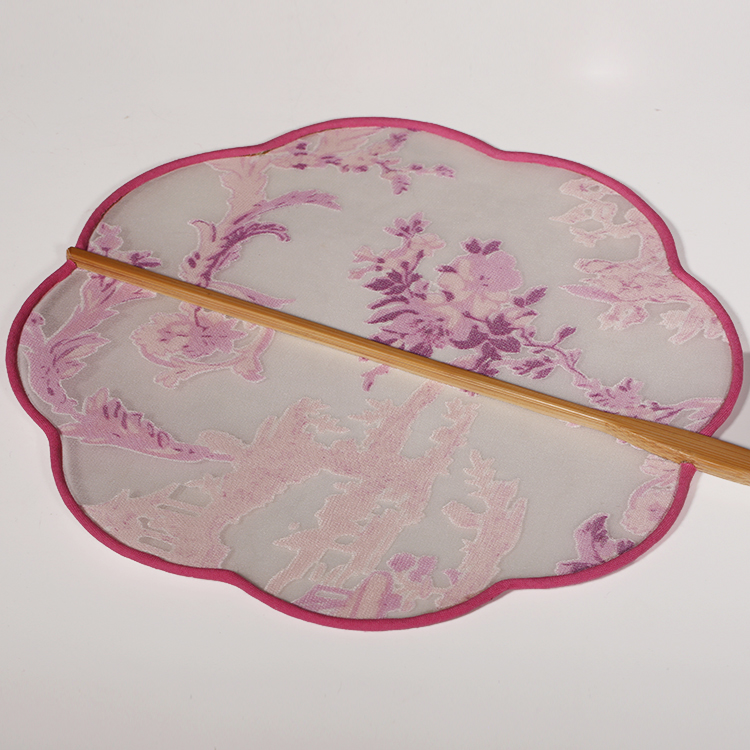 唯美粉色小清新團扇，花信復古古典扇子