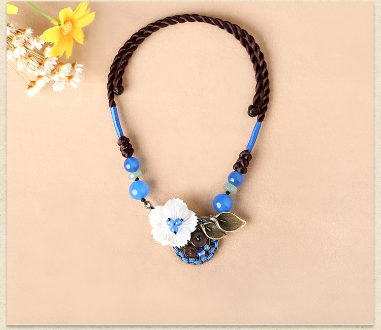 復(fù)古花朵鎖骨鏈，小清新古風(fēng)項(xiàng)鏈