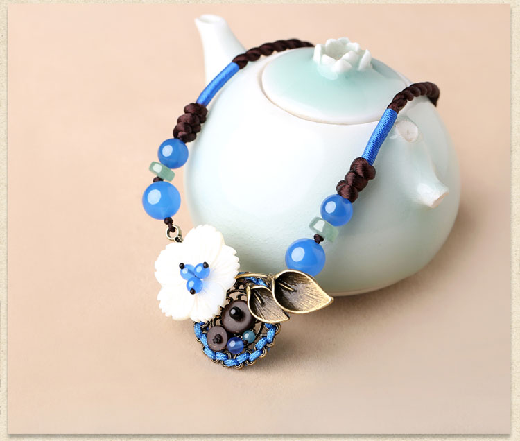 復(fù)古花朵鎖骨鏈，小清新古風(fēng)項(xiàng)鏈