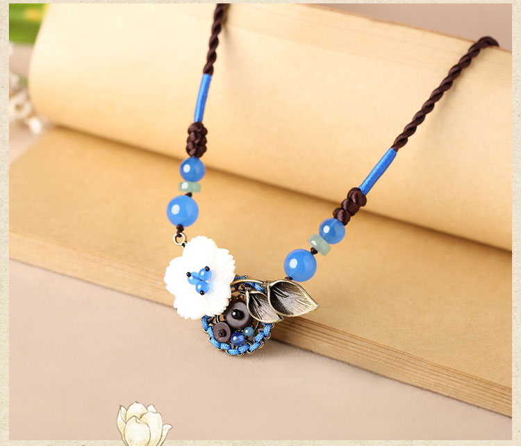 復(fù)古花朵鎖骨鏈，小清新古風(fēng)項(xiàng)鏈