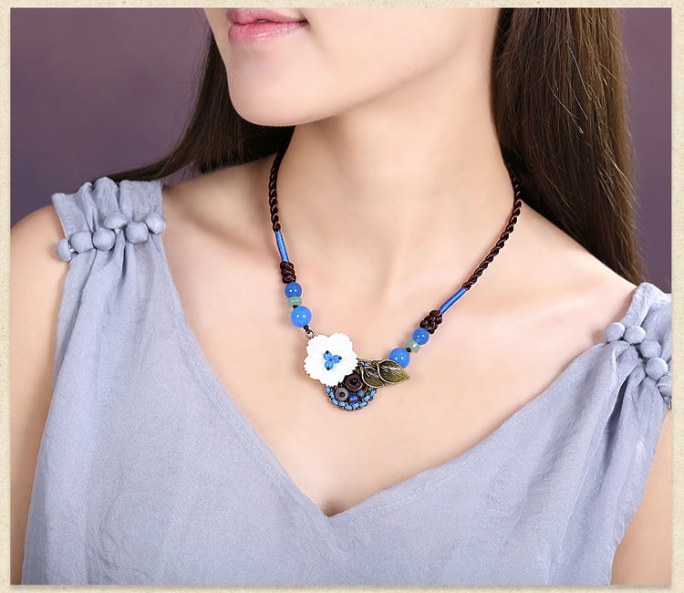 復(fù)古花朵鎖骨鏈，小清新古風(fēng)項(xiàng)鏈