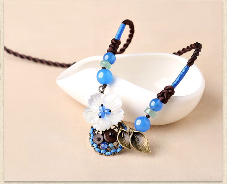 復(fù)古花朵鎖骨鏈，小清新古風(fēng)項(xiàng)鏈