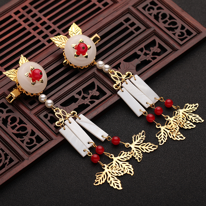 漢服古風(fēng)配飾步搖，流蘇發(fā)夾彼岸花頭飾