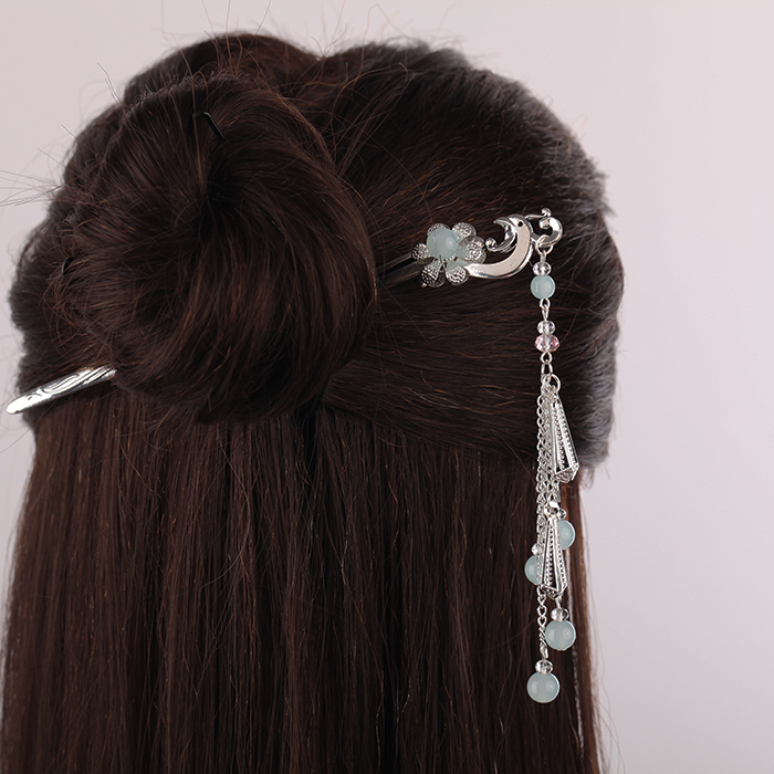 鳳凰盤發(fā)發(fā)釵步搖，精致唯美古風(fēng)頭飾