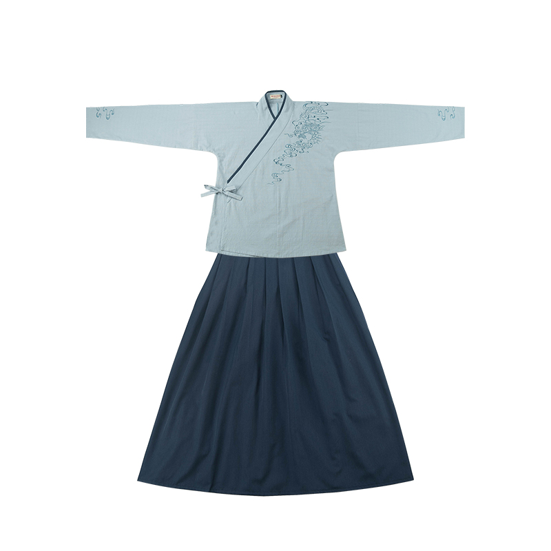 儒雅俊逸氣質(zhì)男裝漢服，交領(lǐng)龍紋祥云刺繡漢服