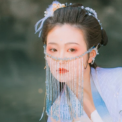 珠簾蒙面女生頭像，唯美古風(fēng)真人頭像