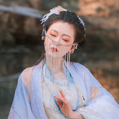 珠簾蒙面女生頭像，唯美古風(fēng)真人頭像