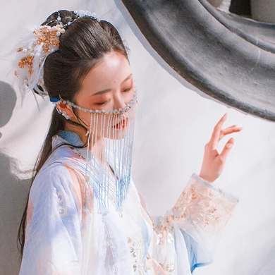 珠簾蒙面女生頭像，唯美古風(fēng)真人頭像