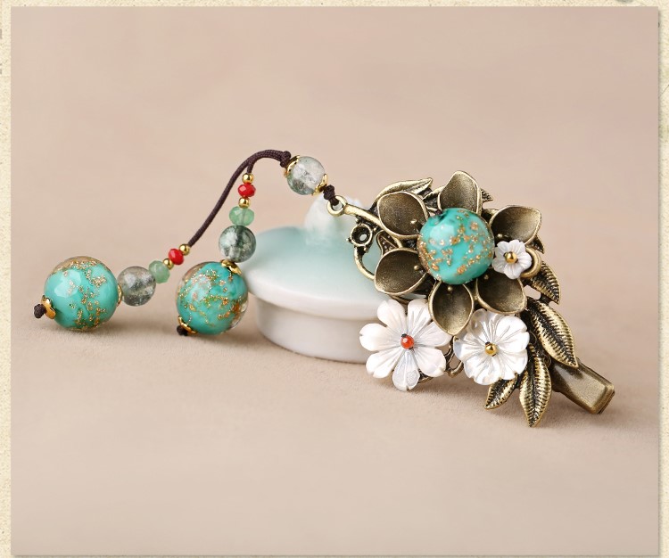 古銅蘊緲發(fā)夾，靈動唯美古風(fēng)頭飾