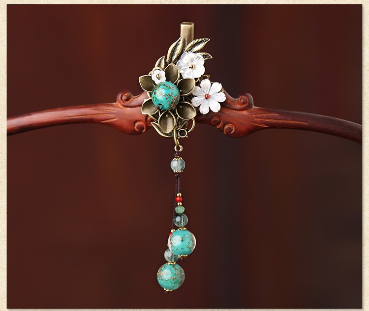 古銅蘊緲發(fā)夾，靈動唯美古風(fēng)頭飾