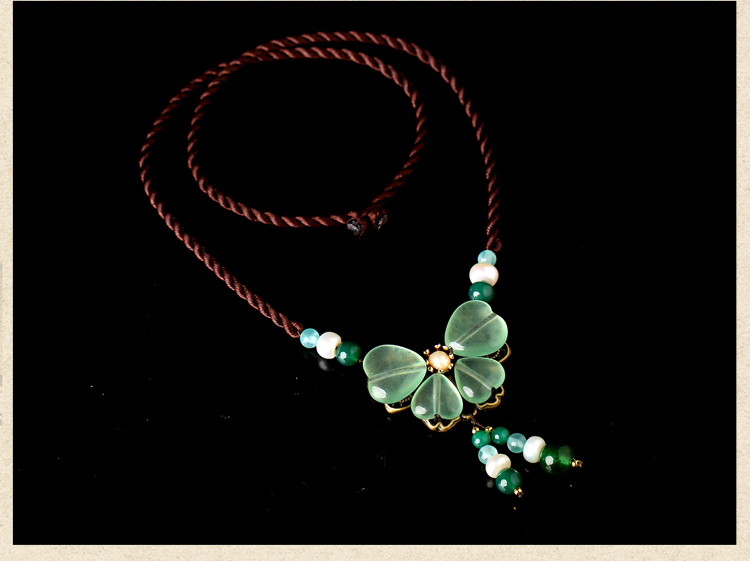 好久不見(jiàn)項(xiàng)鏈，清新靈動(dòng)淡綠項(xiàng)鏈圖片