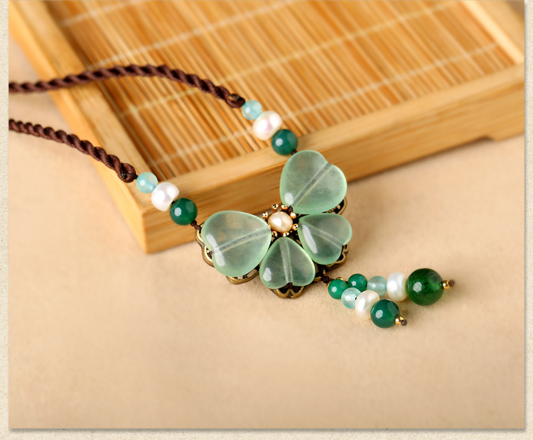 好久不見(jiàn)項(xiàng)鏈，清新靈動(dòng)淡綠項(xiàng)鏈圖片