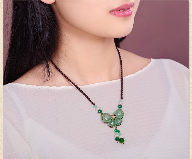 好久不見(jiàn)項(xiàng)鏈，清新靈動(dòng)淡綠項(xiàng)鏈圖片