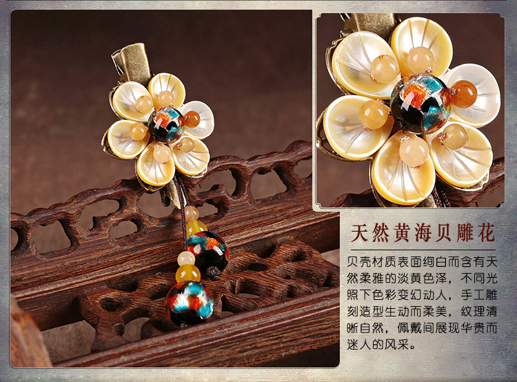 陽(yáng)光花朵發(fā)夾，清新淡黃花頭飾