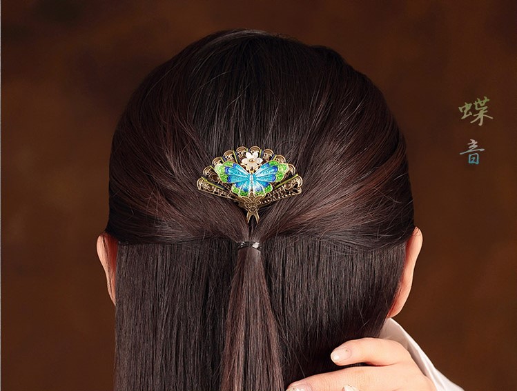 清新別致蝴蝶發(fā)釵，古典古風(fēng)蝶音頭飾