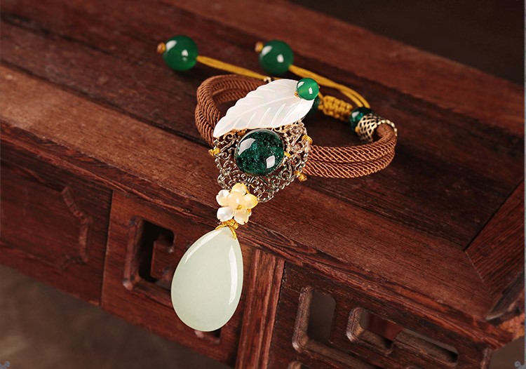 典雅別致手鏈，樹(shù)葉吊墜手鏈飾品