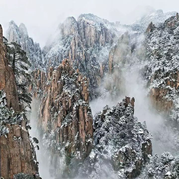 雪后黃山風(fēng)景宛如人間仙境，舞一曲雪中霓裳羽