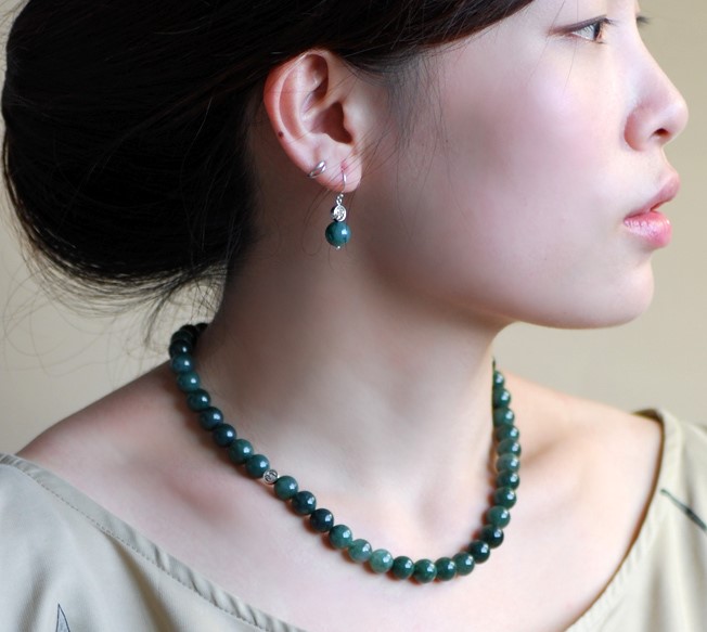 驀然回首翡翠耳墜耳環(huán)，復(fù)古典雅民族風(fēng)首飾