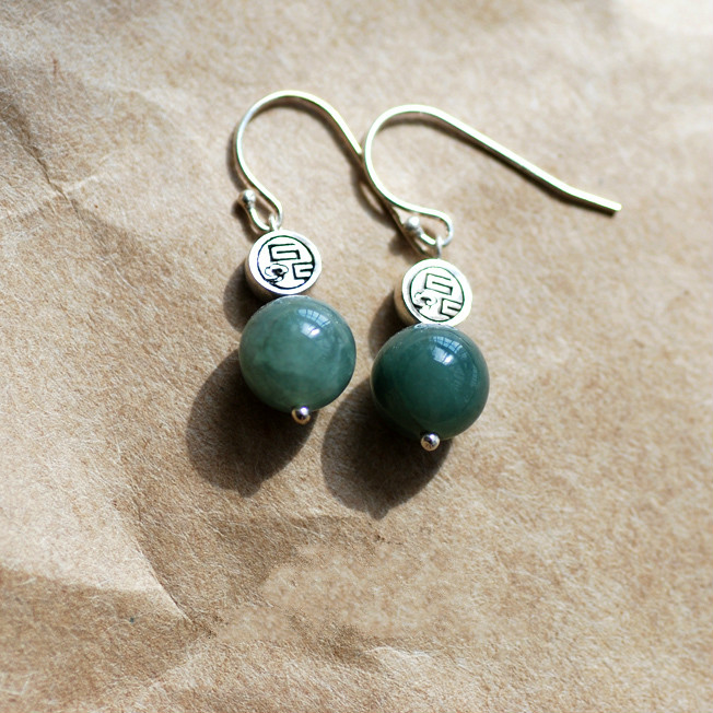 驀然回首翡翠耳墜耳環(huán)，復(fù)古典雅民族風(fēng)首飾