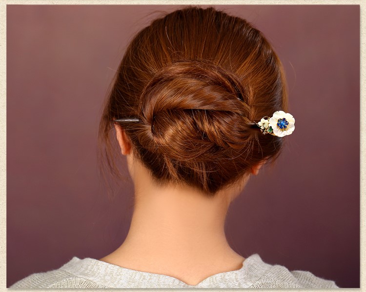 貝殼花朵復(fù)古宮廷步搖，月雪原發(fā)簪頭飾