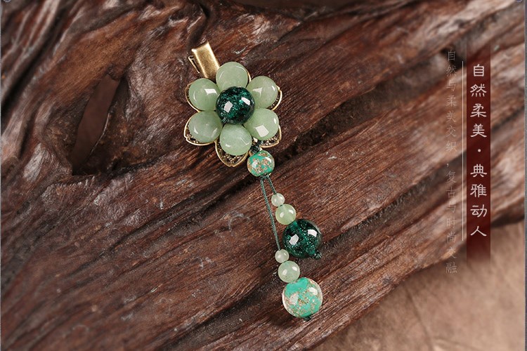 碧水柔芳發(fā)夾：淡雅簡約花朵發(fā)夾頭飾