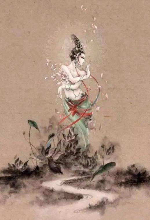 古典唯美插畫：杉澤的家佳樂文學水墨百鬼圖插畫