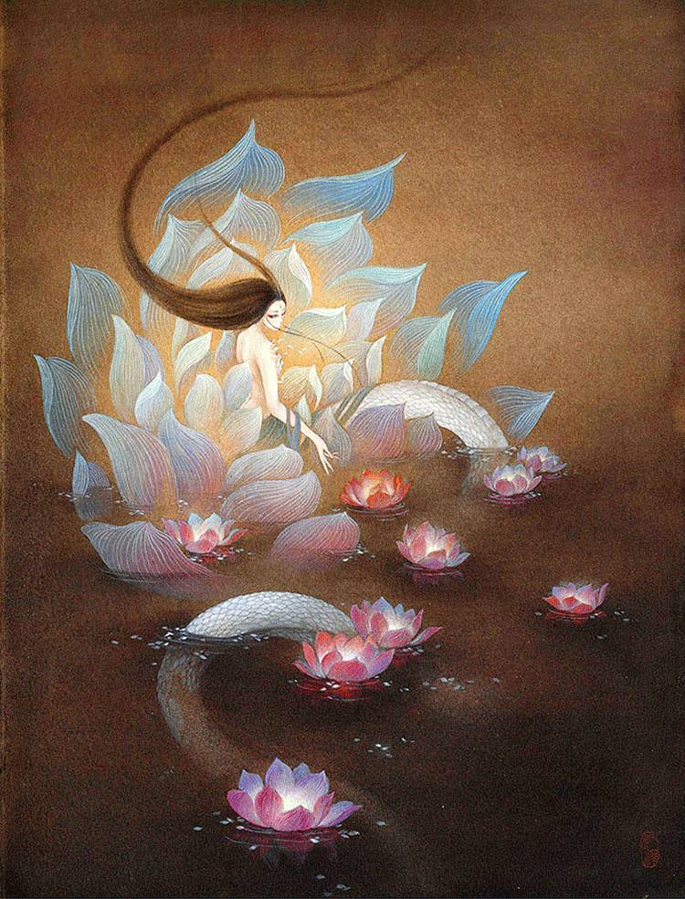 古典唯美插畫：杉澤的家佳樂(lè)文學(xué)水墨百鬼圖插畫