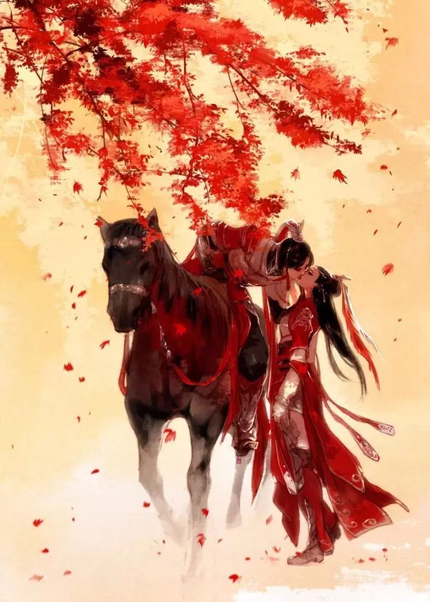 唯美古風情侶插畫：只羨鴛鴦不羨仙